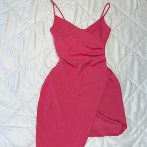 Hot Pink Mini Slit Dress!